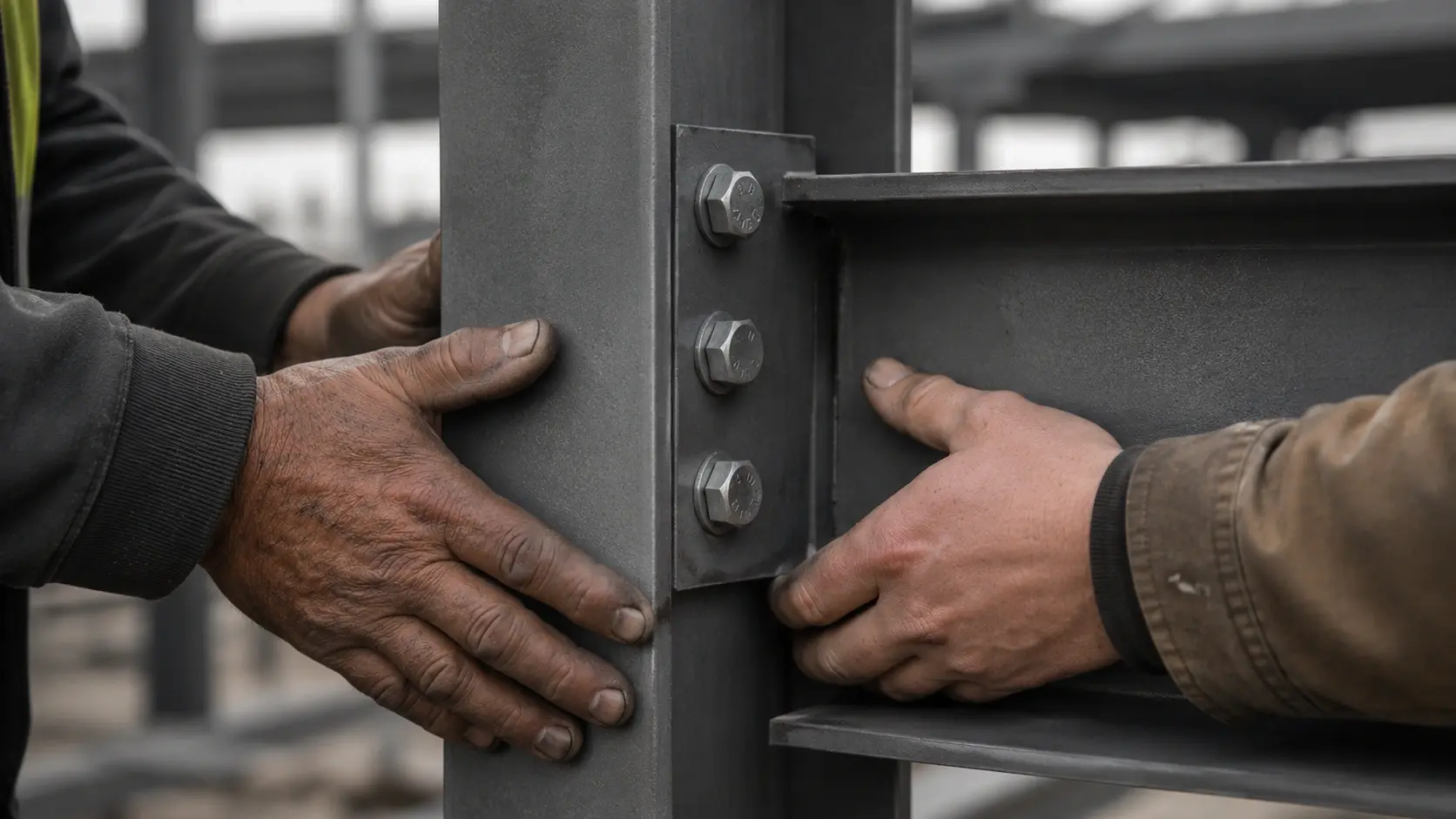 Two hands with steelbeamsbg