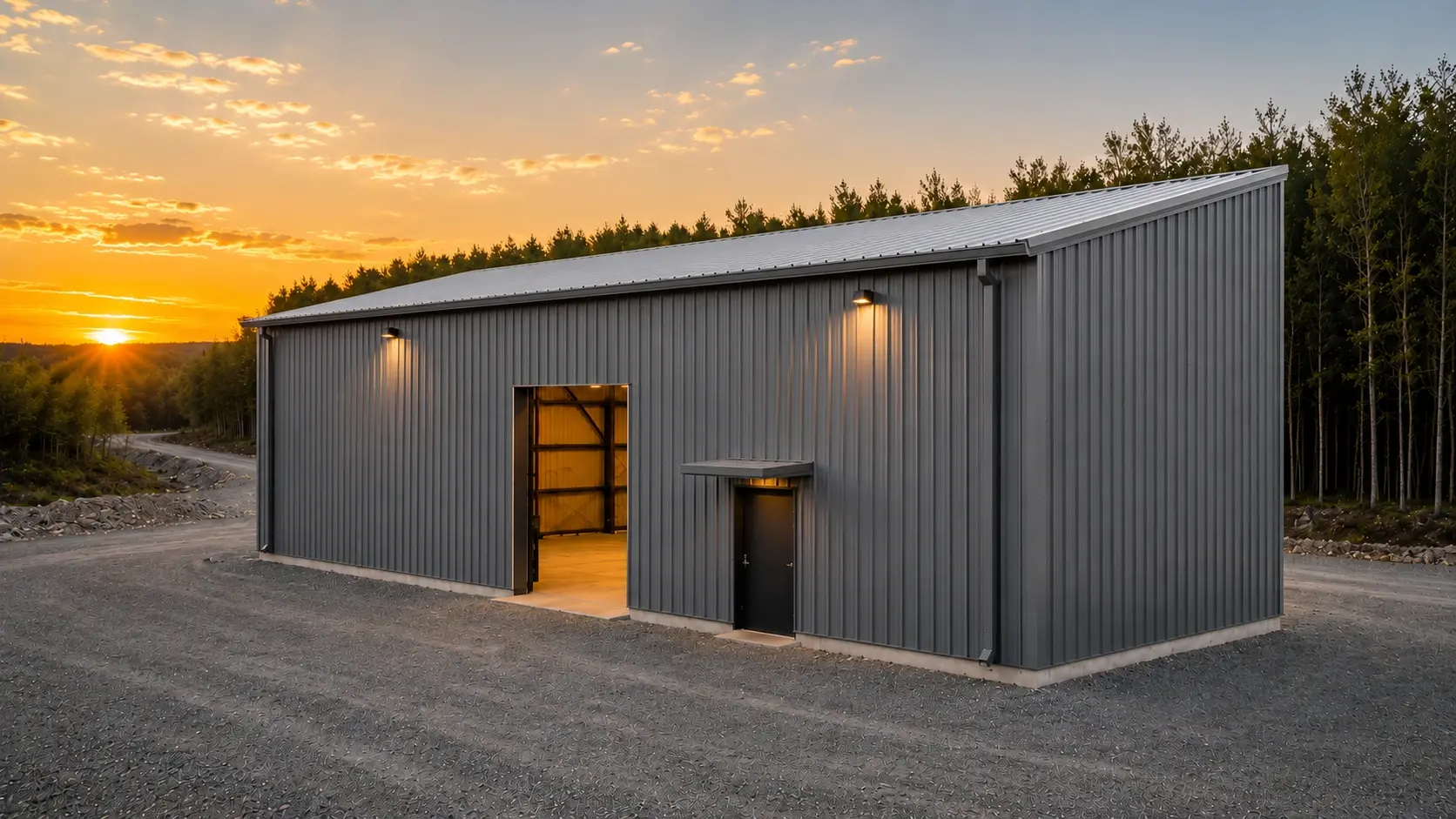 peb-hero-steel-building-sunset